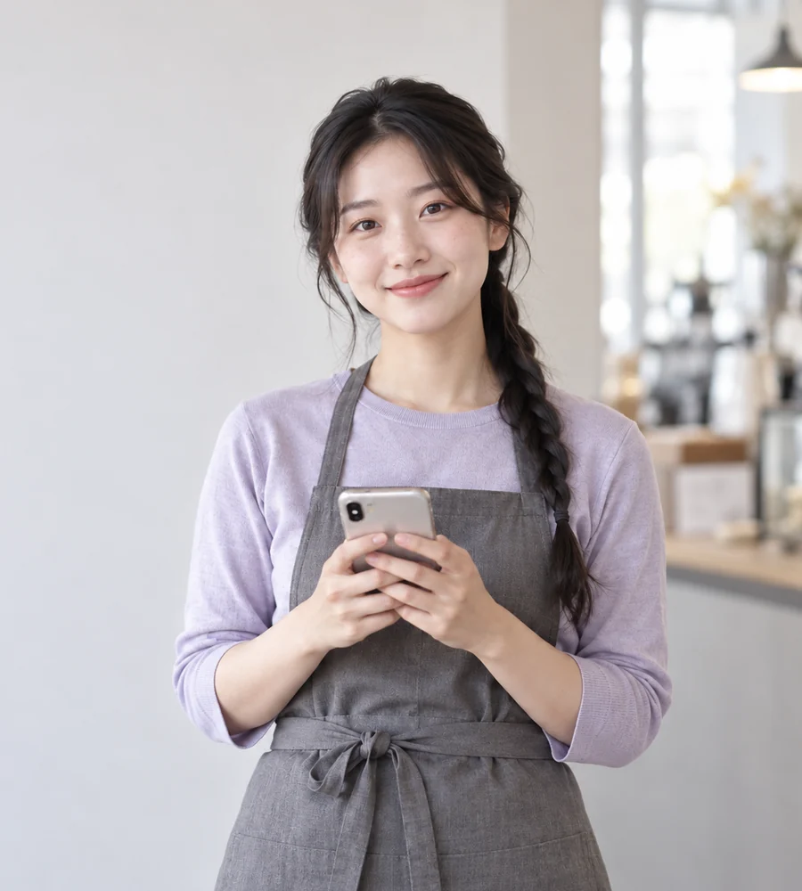 진해 일수 상담을 휴대전화로 안내받는 고객