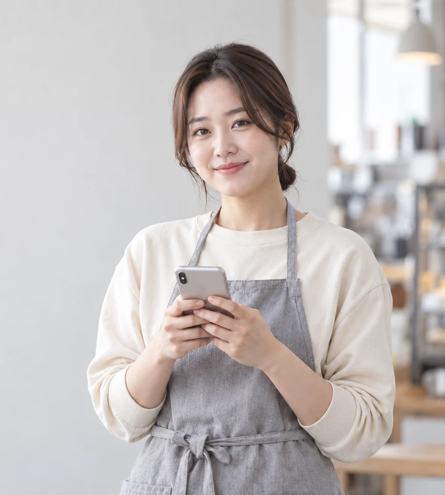 진해 일수 상담을 휴대전화로 안내받는 고객