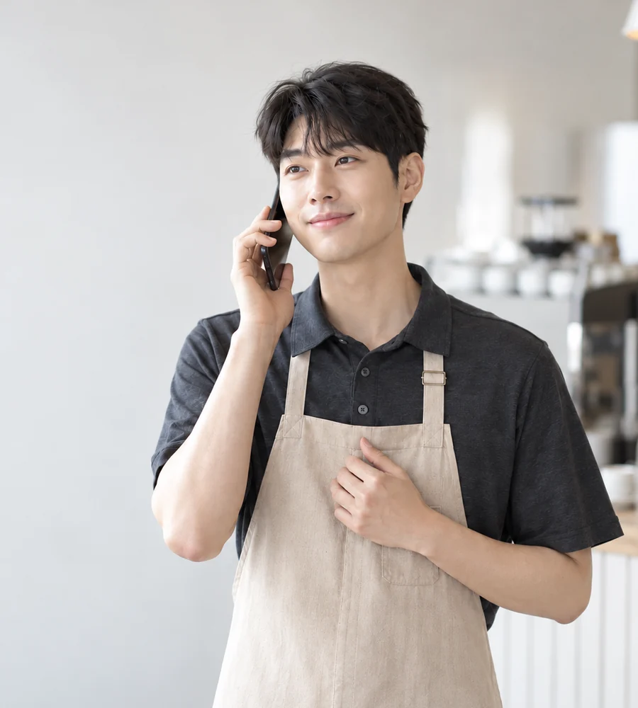 진해 일수 상담을 휴대전화로 안내받는 고객